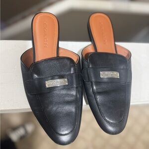 Coach Shea Black Leather Women's Slide